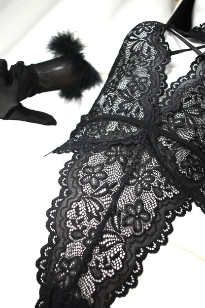 Aphrodite Body Halter with Black Lace