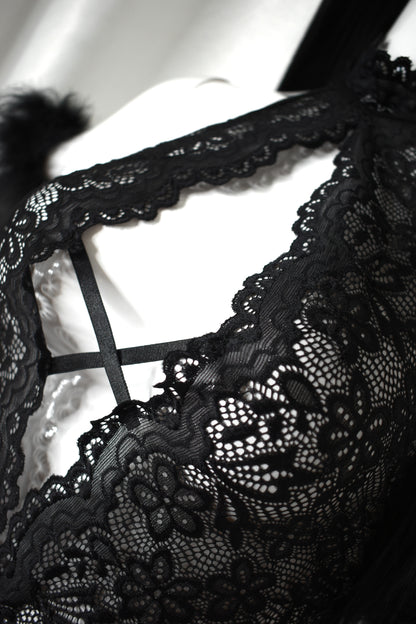 Aphrodite Body Halter with Black Lace