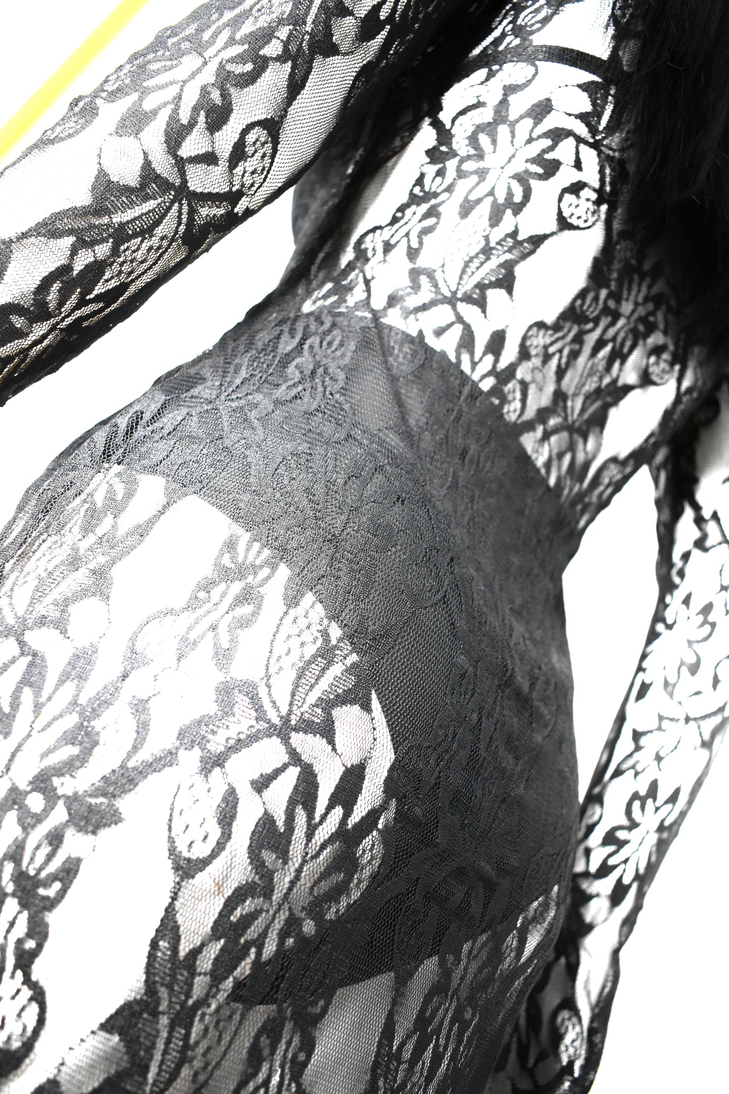 Tyche Black Lace Lingerie with Sheer Details