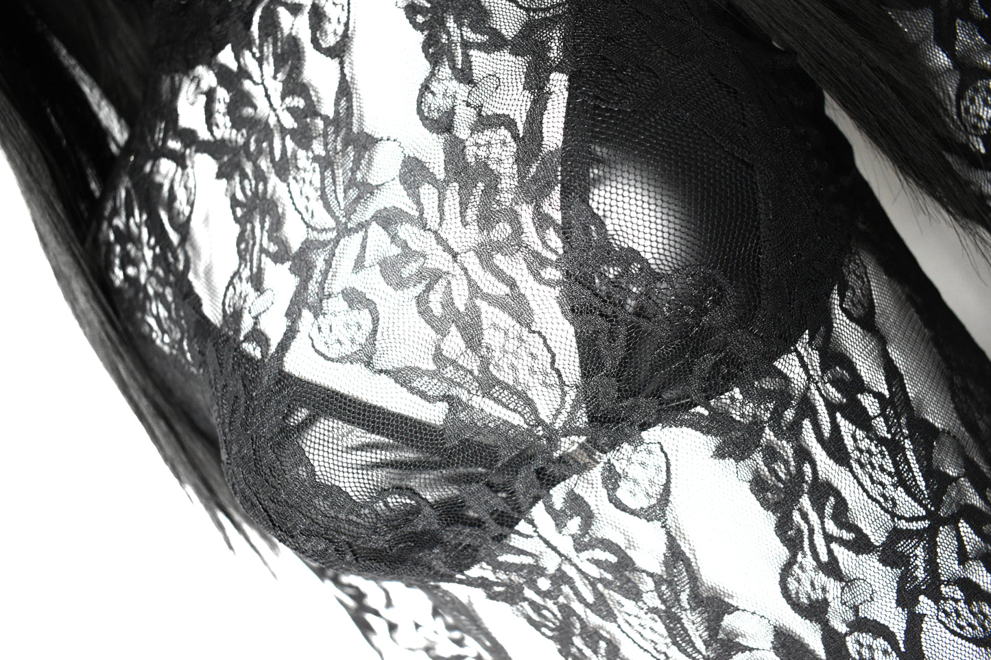 Tyche Black Lace Lingerie with Sheer Details