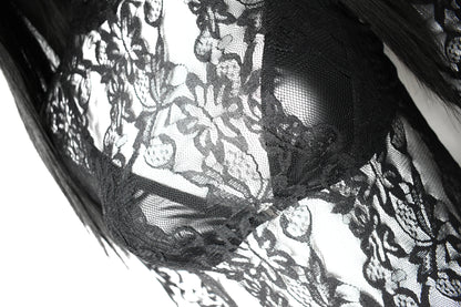 Tyche Black Lace Lingerie with Sheer Details