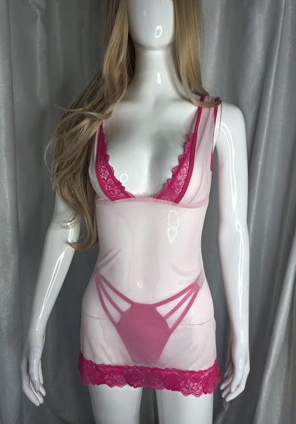 Pink Whisper Romantic Sheer Babydoll