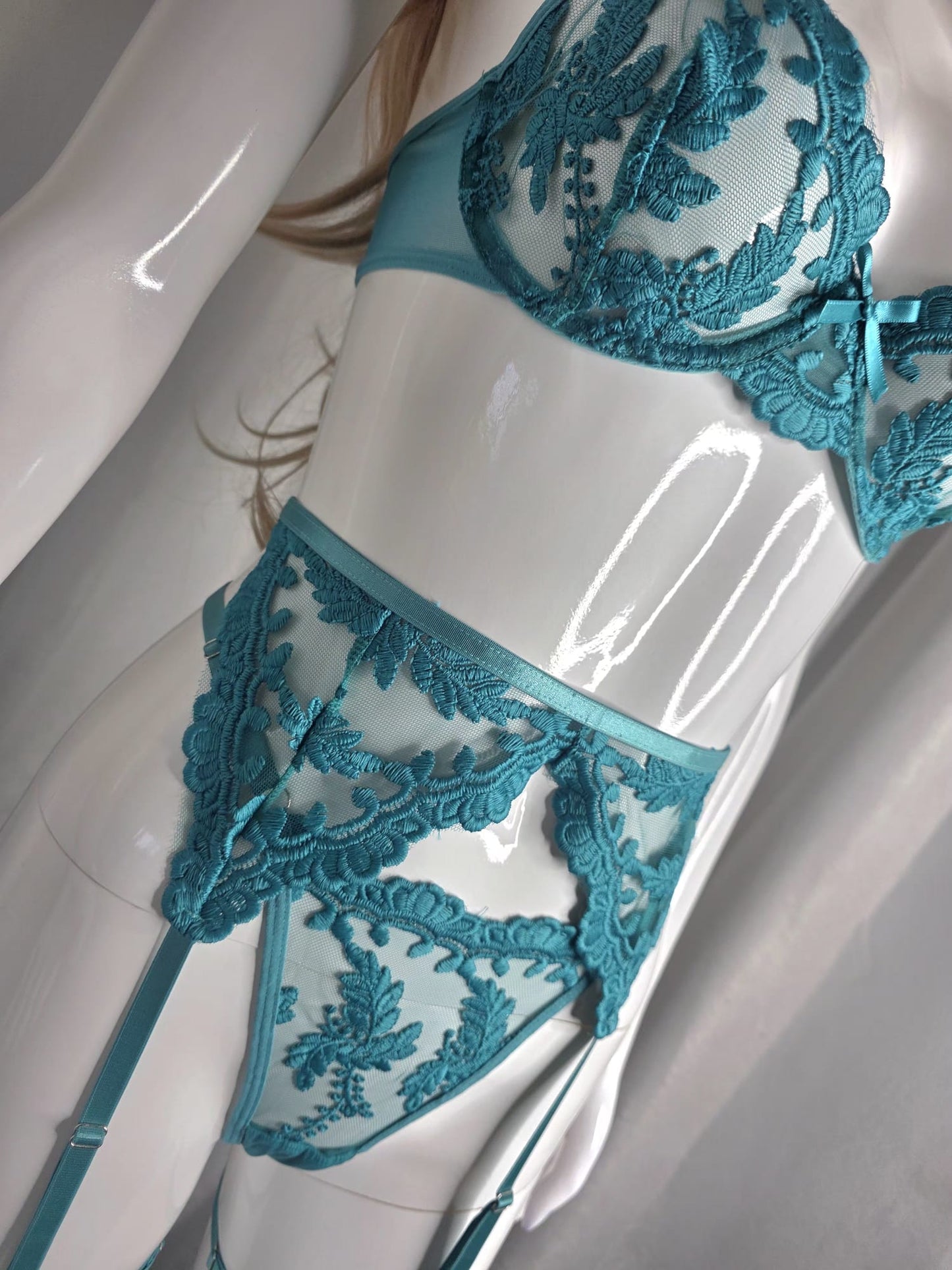 Blue Muse Luxury Garter Lingerie Set
