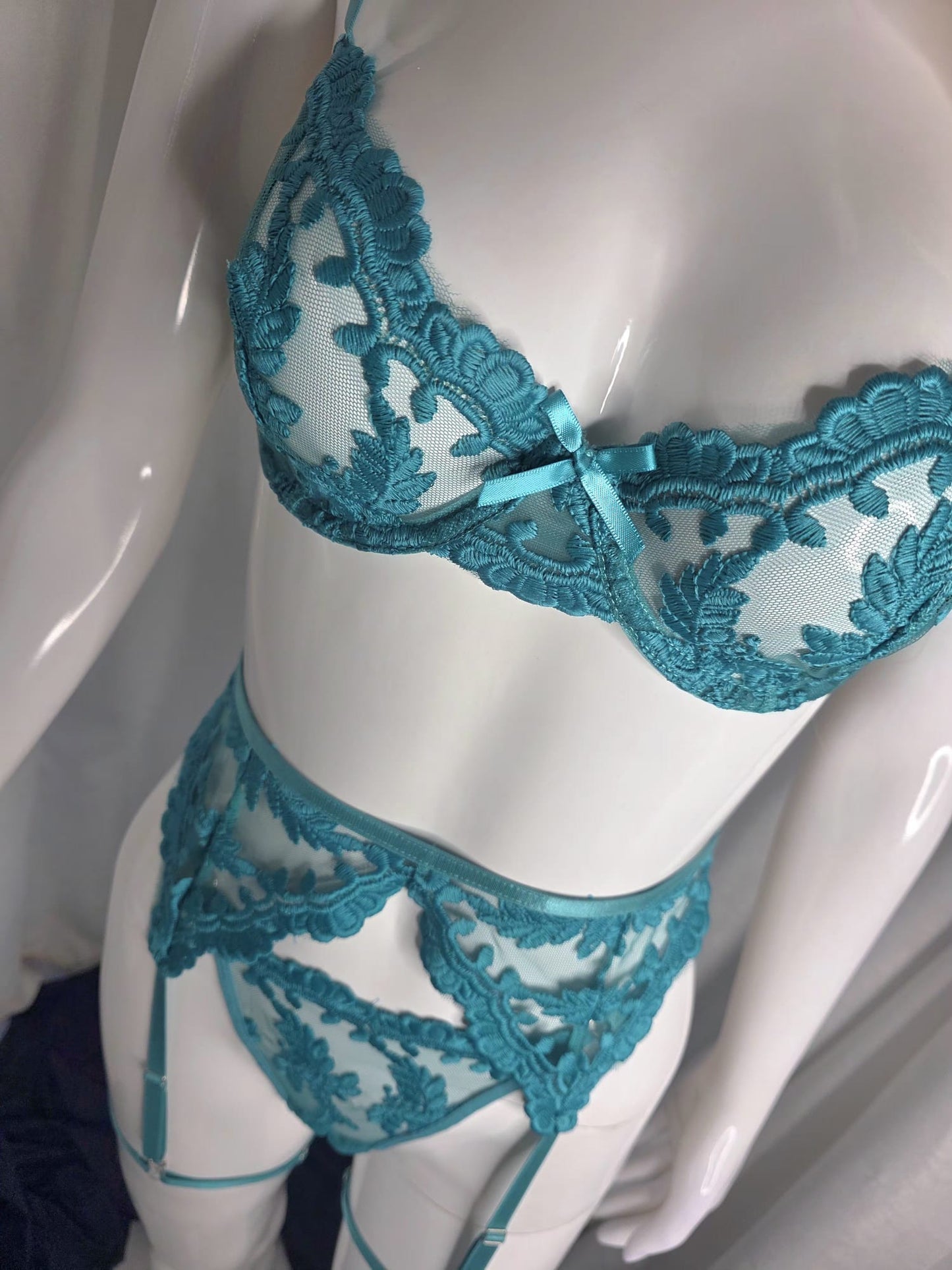 Blue Muse Luxury Garter Lingerie Set