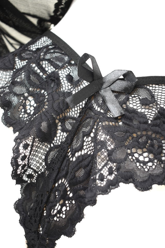 Persephone Lace Lingerie Set with Front Opening